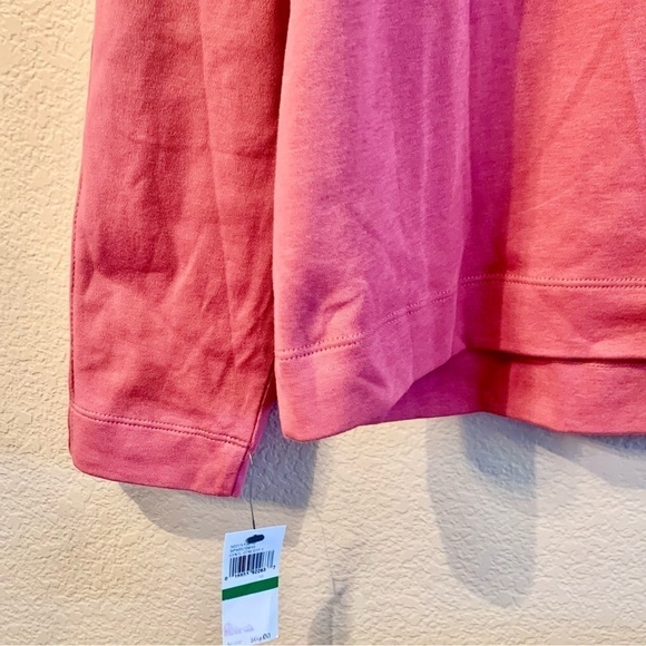 NWT Van Heusen Pullover Top Men’s Large Salmon 100% Cotton 1/4 Zip Ribbed Panel - Picture 10 of 12